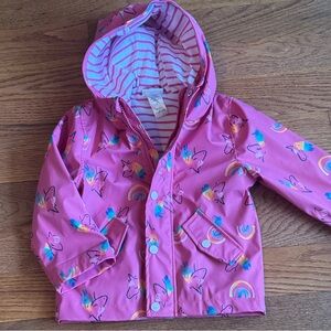 Charming Pink Kids Raincoat with Unicorn Design